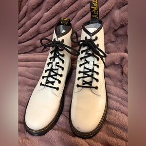 Dr. Martens White Boots with Black Laces